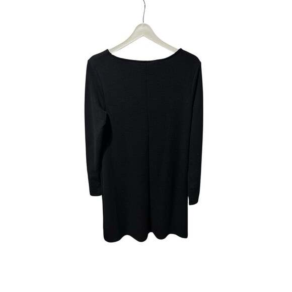 GAP Black Long Sleeve Classic Shift Dress Front Slant Pocket Zipper Small NWT - Picture 7 of 10